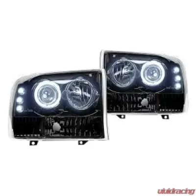 Recon Truck Accessories Projector Headlights Smoked Black Ford F250 | F350 | F450 | F550 99-04 - 264192BK