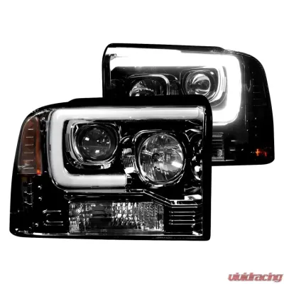Recon Truck Accessories Projector Headlight Smoked Black Ford Superduty F250 | F350 | F450 | F550 05-07 - 264193BKC