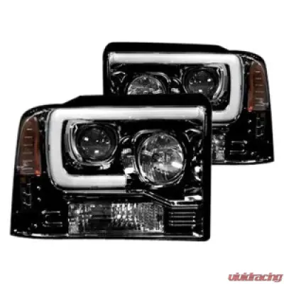 Recon Truck Accessories Projector Headlight Smoked Black Ford Superduty F250 | F350 | F450 | F550 05-07 - 264193BKC