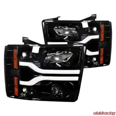 Recon Truck Accessories Projector Headlight Smoked Black Chevrolet Silverado 07-13 - 264195BKC