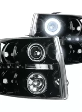 Recon Truck Accessories Projector Headlights Smoked Black Chevrolet Silverado 07-13                                     - 264195BKCC - Image 2
