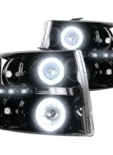 Recon Truck Accessories Projector Headlights Smoked Black Chevrolet Silverado 07-13                                     - 264195BKCC - Image 2