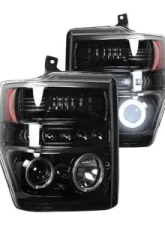Recon Truck Accessories Projector Headlights Smoked Black Ford Superduty 08-10                                     - 264196BKCC - Image 2