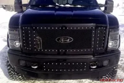 Recon Truck Accessories Projector Headlights Smoked Black Ford Superduty 08-10 - 264196BKCC