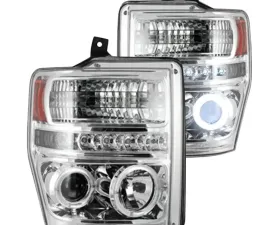 Recon Truck Accessories Projector Headlights Clear Chrome Ford Superduty 08-10