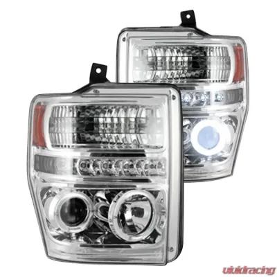Recon Truck Accessories Projector Headlights Clear Chrome Ford Superduty 08-10 - 264196CLCC