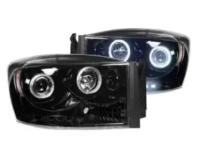 Recon Truck Accessories Projector Headlights Smoked Black Dodge Ram 1500 06-08
