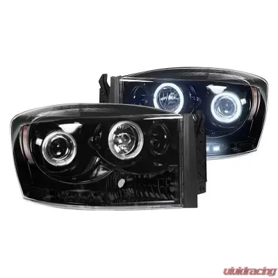 Recon Truck Accessories Projector Headlights Smoked Black Dodge Ram 1500 06-08 - 264199BKCC