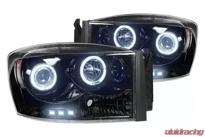 Recon Truck Accessories Projector Headlights Smoked Black Dodge Ram 1500 06-08 - 264199BKCC