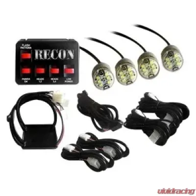 Recon Truck Accessories 36-Watt 4-Bulb Professional-Grade LED Amber Strobe Light Kit - 26419AM