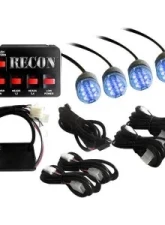 Recon Truck Accessories 36-Watt 4-Bulb Professional-Grade LED Blue Strobe Light Kit                                     - 26419BL - Image 2