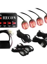 Recon Truck Accessories 36-Watt 4-Bulb Professional-Grade LED Red Strobe Light Kit                                     - 26419RD - Image 2