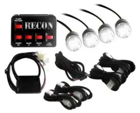 Recon Truck Accessories 36-Watt 4-Bulb Professional Grade LED Clear Strobe Light Kit