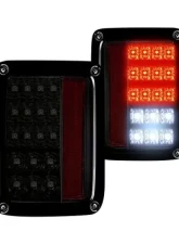 Recon Truck Accessories LED Taillights Smoked Lens Jeep JK Wrangler 07-17                                     - 264234BK - Image 3