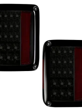 Recon Truck Accessories LED Taillights Smoked Lens Jeep JK Wrangler 07-17                                     - 264234BK - Image 2