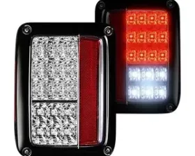 Recon Truck Accessories LED Taillights Clear Lens Jeep JK Wrangler 07-17