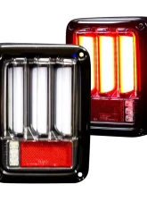 Recon Truck Accessories OLED Taillights Clear Lense Jeep JK Wrangler 07-17                                     - 264234LEDCL - Image 2