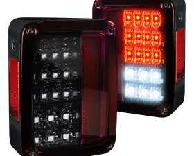 Recon Truck Accessories OLED Taillights Smoked Red Lense Jeep JK Wrangler 07-17