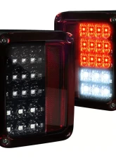 Recon Truck Accessories LED Taillights Smoked Red Lens Jeep JK Wrangler 07-17                                     - 264234RBK - Image 3
