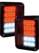 Recon Truck Accessories LED Taillights Smoked Red Lens Jeep JK Wrangler 07-17                                     - 264234RBK - Image 2