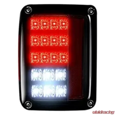 Recon Truck Accessories LED Taillights Smoked Red Lens Jeep JK Wrangler 07-17 - 264234RBK