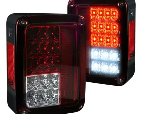 Recon Truck Accessories LED Taillights Red Lens Jeep JK Wrangler 07-17