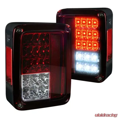 Recon Truck Accessories LED Taillights Red Lens Jeep JK Wrangler 07-17 - 264234RD