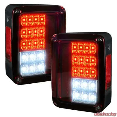 Recon Truck Accessories LED Taillights Red Lens Jeep JK Wrangler 07-17 - 264234RD