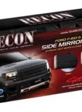 Recon Truck Accessories Side Mirror Lenses w/White Running Lights Ford F150 09-14                                     - 264241WHCL - Image 2