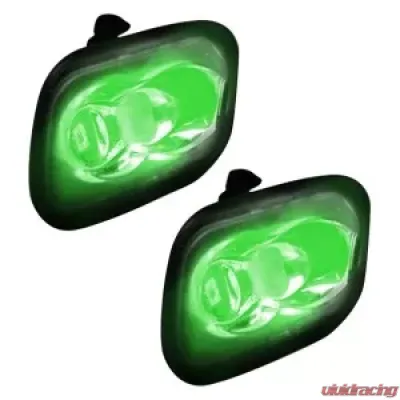 Recon Truck Accessories Mirror Puddle Light Kit Green Ford  F150 2015-2022 - 264243GR