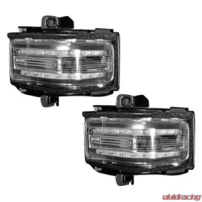 Recon Truck Accessories Side Mirror Lenses w/Amber Running Lights Flashing LED Turn Signals And White LED Spot Lights Ford F250 2017-2021 - 264245AMCL