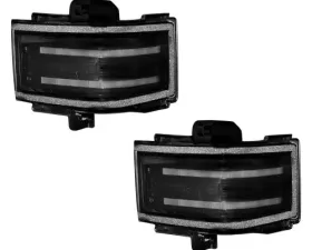 Recon Truck Accessories Side Mirror Lens White LED Running Lights Amber Blinking LED Turn Signal White LED Spot Light Smoke Lens Ford F250 2017-2021