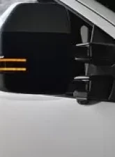 Recon Truck Accessories Side Mirror Lens White LED Running Lights Amber Blinking LED Turn Signal White LED Spot Light Smoke Lens Ford F250 2017-2021                                     - 264245WHBKX - Image 2