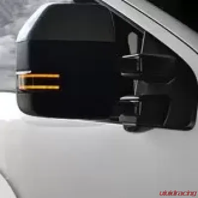 Recon Truck Accessories Side Mirror Lens White LED Running Lights Amber Blinking LED Turn Signal White LED Spot Light Smoke Lens Ford F250 2017-2021 - 264245WHBKX