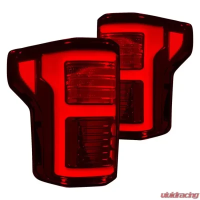 Recon Truck Accessories OLED Taillights Smoked Red Lense Ford F150 2015-2022|Raptor 2017-2022 - 264268LEDRBK