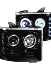 Recon Truck Accessories Projector Headlights Smoked Black GMC Sierra 07-13                                     - 264271BKCC - Image 2