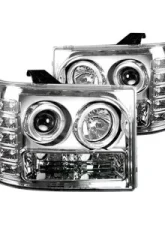 Recon Truck Accessories Projector Headlights Clear Chrome GMC Sierra 07-13                                     - 264271CL - Image 2