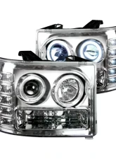 Recon Truck Accessories Projector Headlights Clear Chrome GMC Sierra 07-13                                     - 264271CLCC - Image 2
