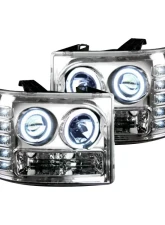 Recon Truck Accessories Projector Headlights Clear Chrome GMC Sierra 07-13                                     - 264271CLCC - Image 2