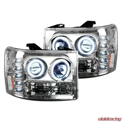 Recon Truck Accessories Projector Headlights Clear Chrome GMC Sierra 07-13 - 264271CLCC