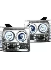 Recon Truck Accessories Projector Headlights Clear Chrome GMC Sierra 07-13                                     - 264271CL - Image 2