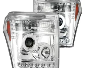 Recon Truck Accessories Projector Headlights Clear Chrome Ford Superduty 11-16