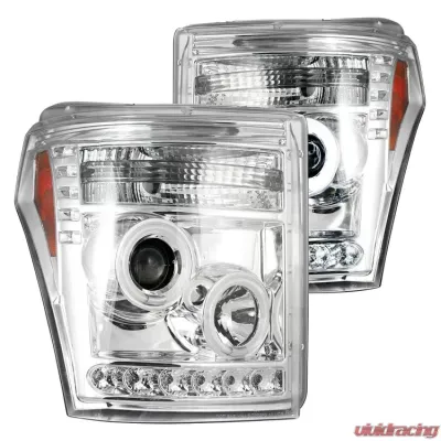 Recon Truck Accessories Projector Headlights Clear Chrome Ford Superduty 11-16 - 264272CLCC