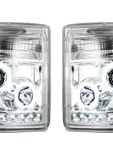 Recon Truck Accessories Projector Headlights Clear Chrome Ford Superduty 11-16                                     - 264272CLCC - Image 2