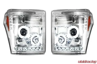 Recon Truck Accessories Projector Headlights Clear Chrome Ford Superduty 11-16 - 264272CLCC