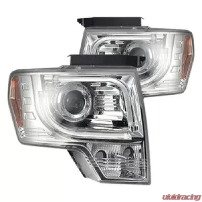 Recon Truck Accessories Projectior Headlights w/Ultra High Power Amber LED Turn Signal Clear Ford F150 13-14 - 264273CLC