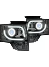 Recon Truck Accessories Projectior Headlights w/Ultra High Power Amber LED Turn Signal Clear Ford F150 13-14                                     - 264273CLC - Image 2
