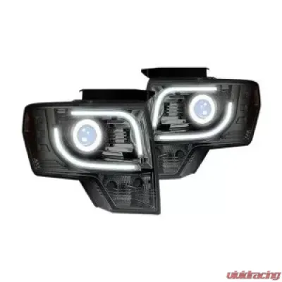 Recon Truck Accessories Projectior Headlights w/Ultra High Power Amber LED Turn Signal Clear Ford F150 13-14 - 264273CLC