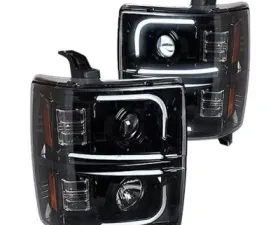 Recon Truck Accessories Projector Headlights Smoked Black Chevrolet Silverado 1500 14-17