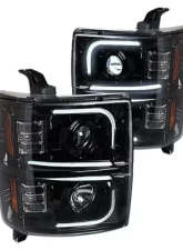 Recon Truck Accessories Projector Headlights Smoked Black Chevrolet Silverado 1500 14-17                                     - 264275BKC - Image 3